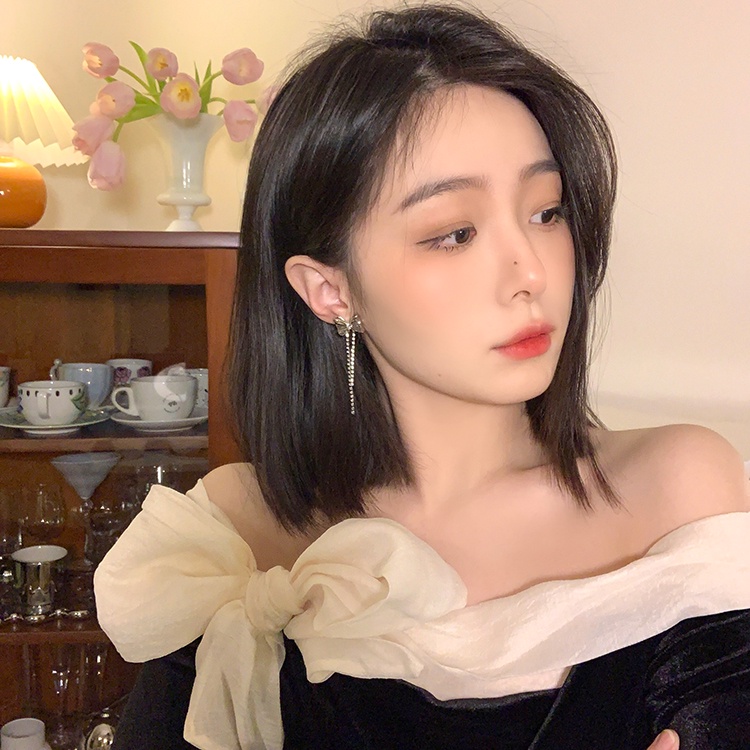 Khuyên Tai Hình Bông Hoa Đính Nơ Phong Cách Hàn Quốc Thời Trang Cho Nữ