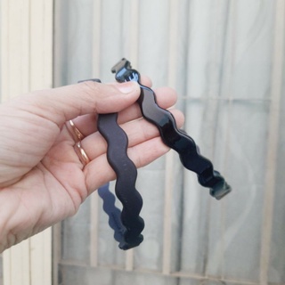 (sale trầy)Bờm cài tóc bản dợn đen bóng/đen nhám (bản 1cm)