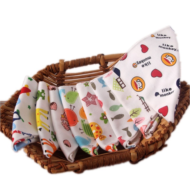 Combo 10 yếm tam giác Cotton mềm mịn 2 cúc bấm loại 1