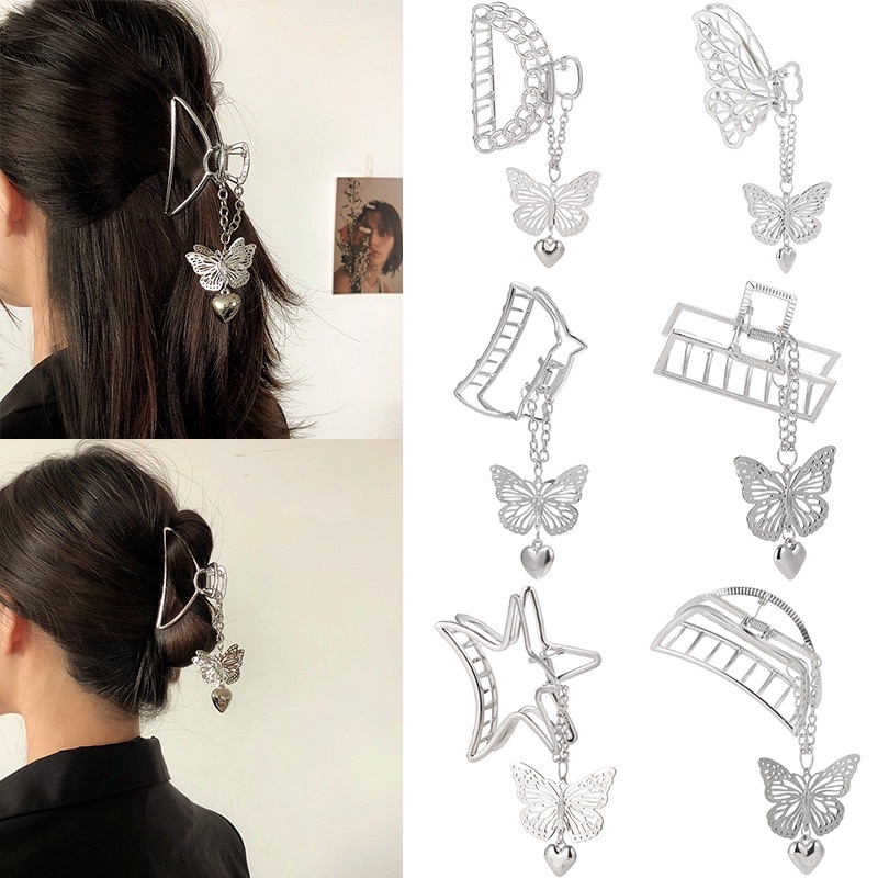 Kẹp tóc tua rua kim loại nhẹ nhàng retro nữ tính phong cách Hàn quốc kẹp tóc nữ