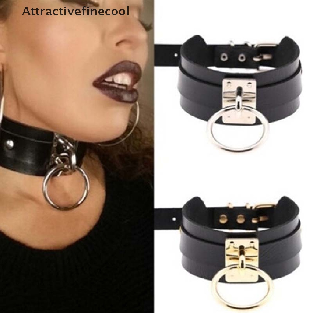 Vòng Cổ Choker Da PU Bản Rộng Phong Cách Gothic Thời Trang Cho Nữ