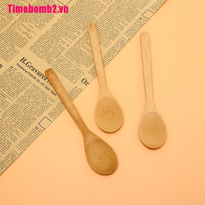 Muỗng Gỗ Tre Tròn Uống Trà / Cà Phê Tiện Dụng