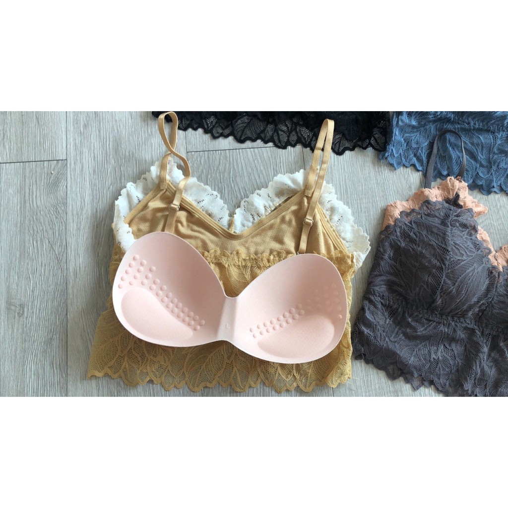 Áo lót nữ Bra 2058 ren sexy quyến rũ không gọng kèm đệm mút dáng crotop hàng xịn giá rẻ