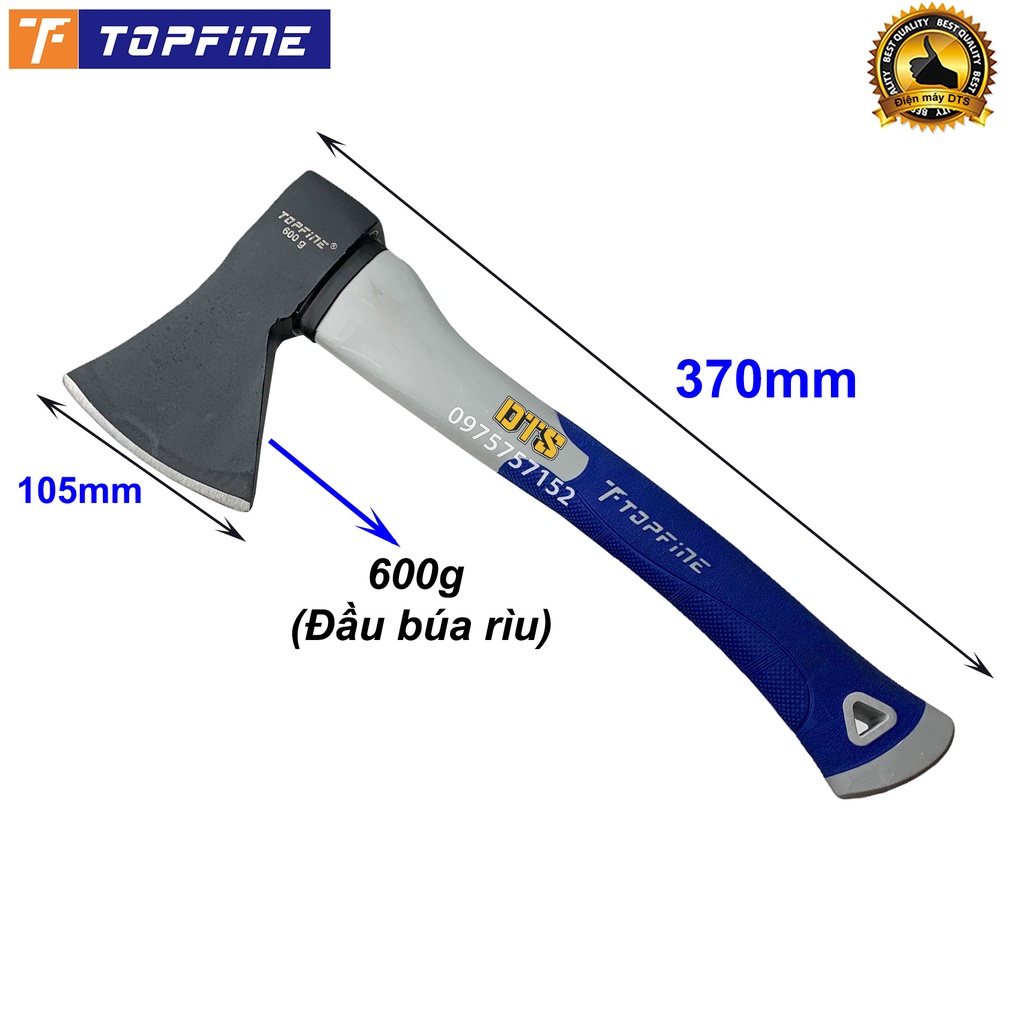 Búa rìu đa năng TOP FINE thép CR-V siêu cứng, rìu đa năng lõi thép cán nhựa TPR siêu bền, chặt cây, bổ củi, thoát hiểm