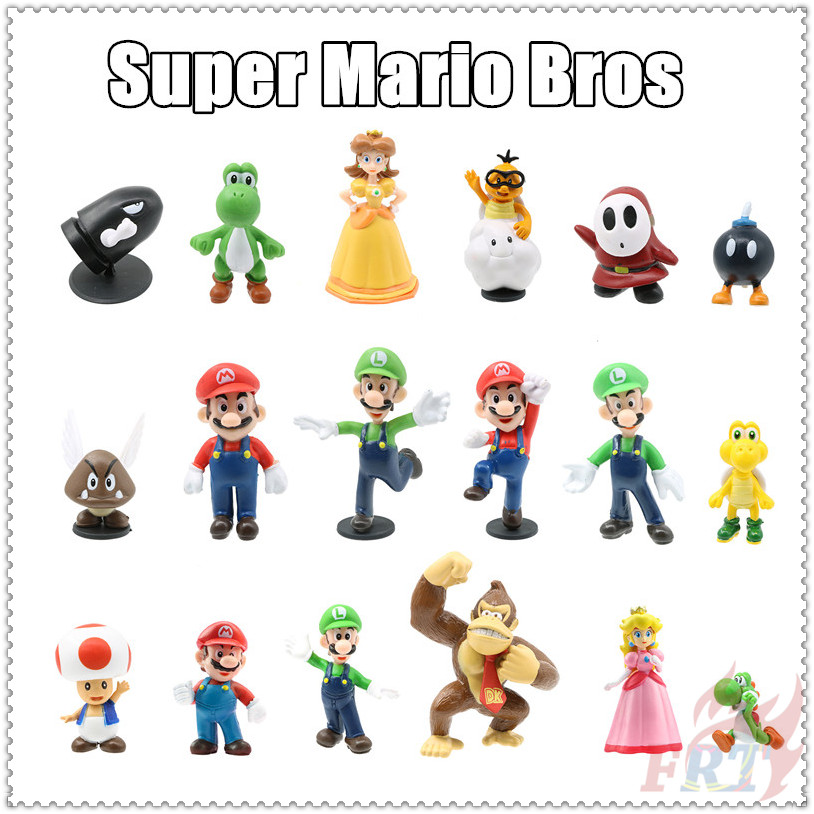 Set 6 Mô Hình Đồ Chơi Nhân Vật Super Mario Dùng Để Trang Trí Bánh Kem