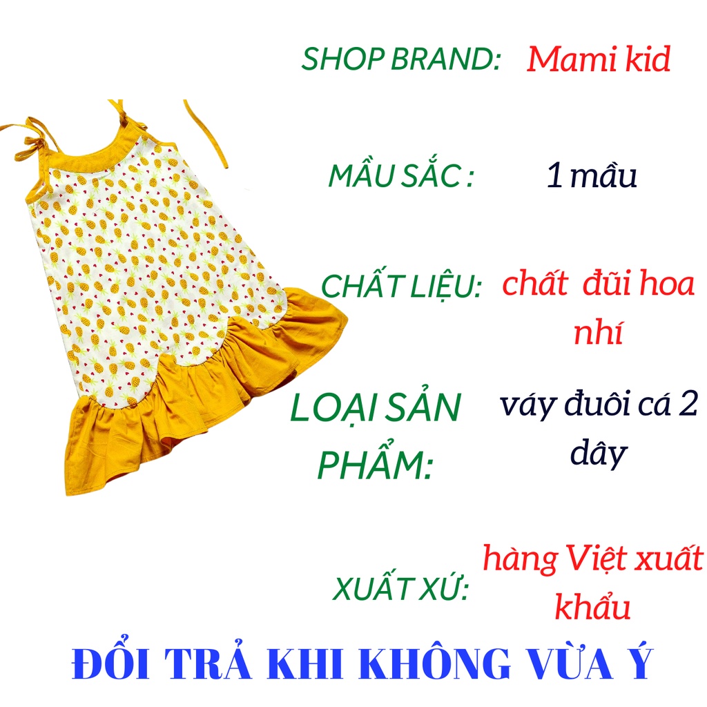 váy xinh cho bé gái 1-7 tuổi 2 dây đuôi cá 10-25kg ,mamikid