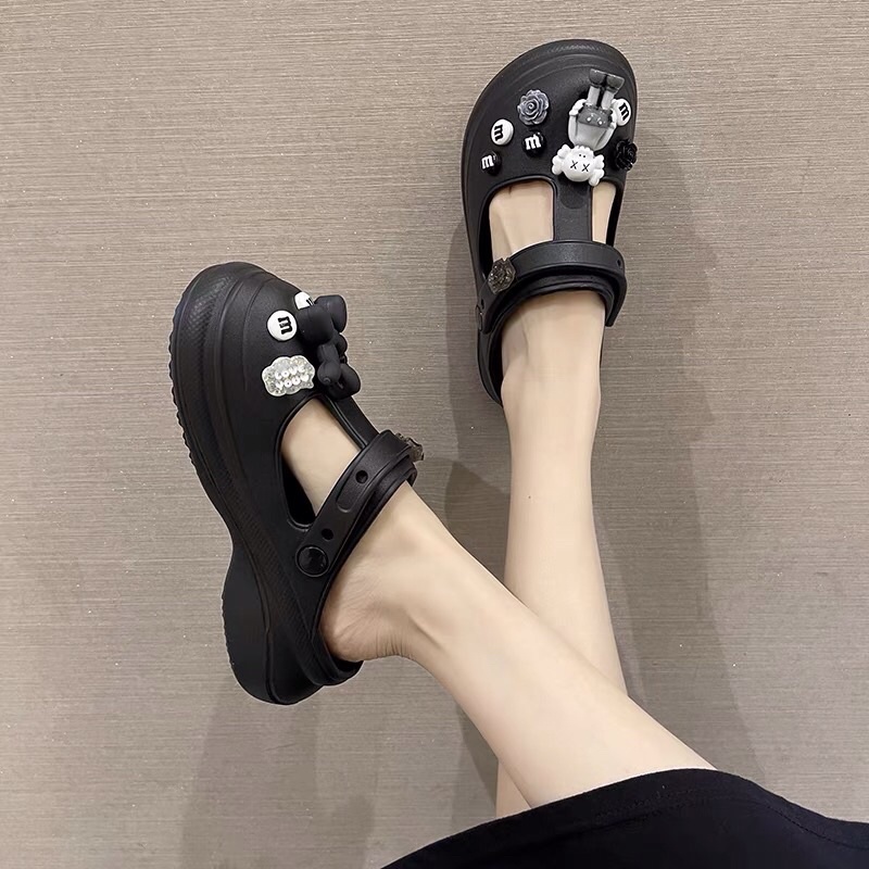 Dép Cross Sandal Đế Dày Siêu Nhẹ Tặng Kèm Bộ Hình Gắn Siêu Xinh MS79 sục khoét