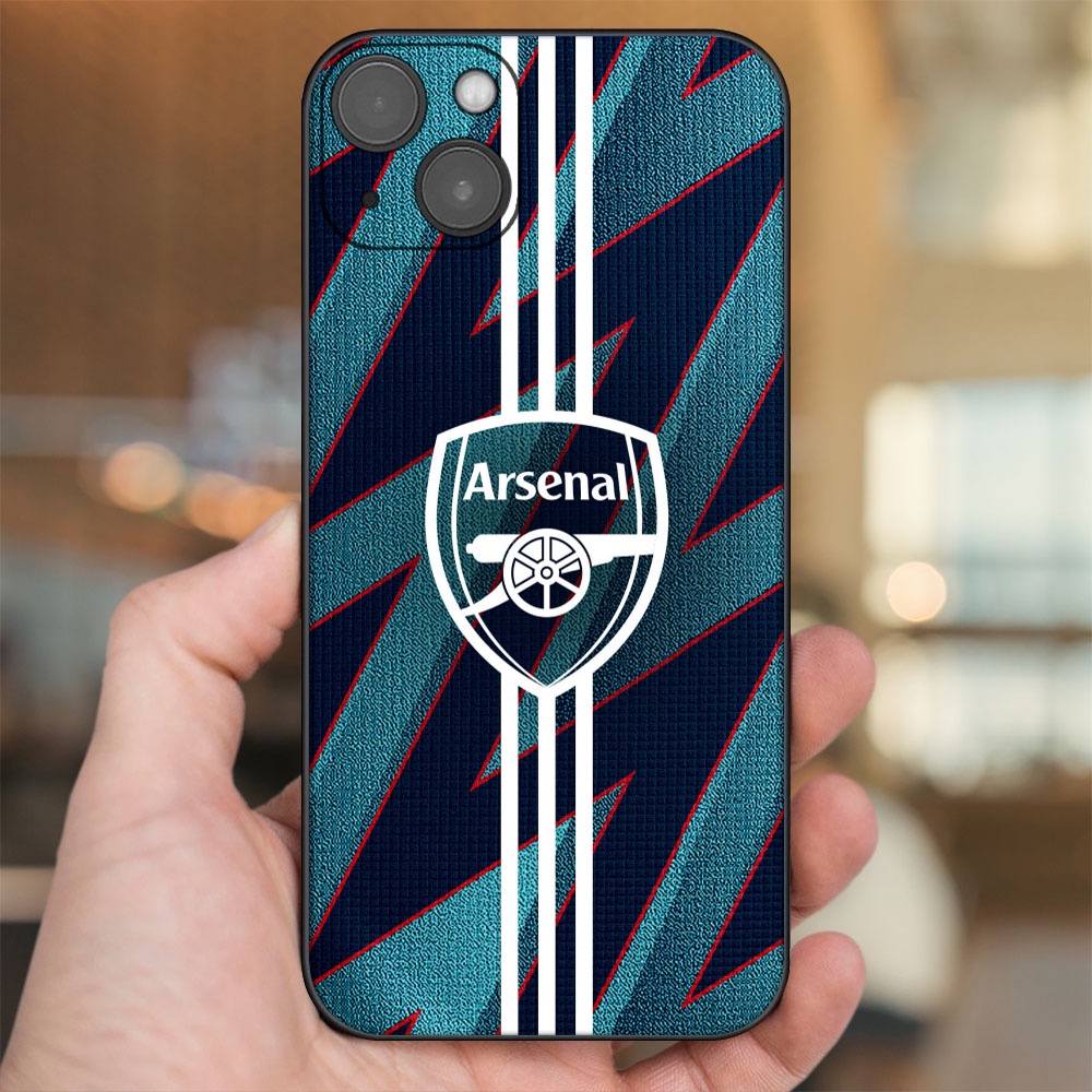 Ốp lưng iPhone 14 Plus dẻo đen cạnh vuông in hình Arsenal FC