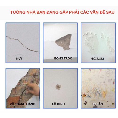 Keo vá vết nứt tường phục hồi vết nứt, mốc, bẩn, làm mới tường cực bền 250g