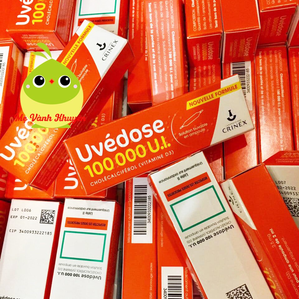 Vitamin D3 Uvedose 100000 UI cho bé từ 18 tháng tuổi, Pháp liều cao