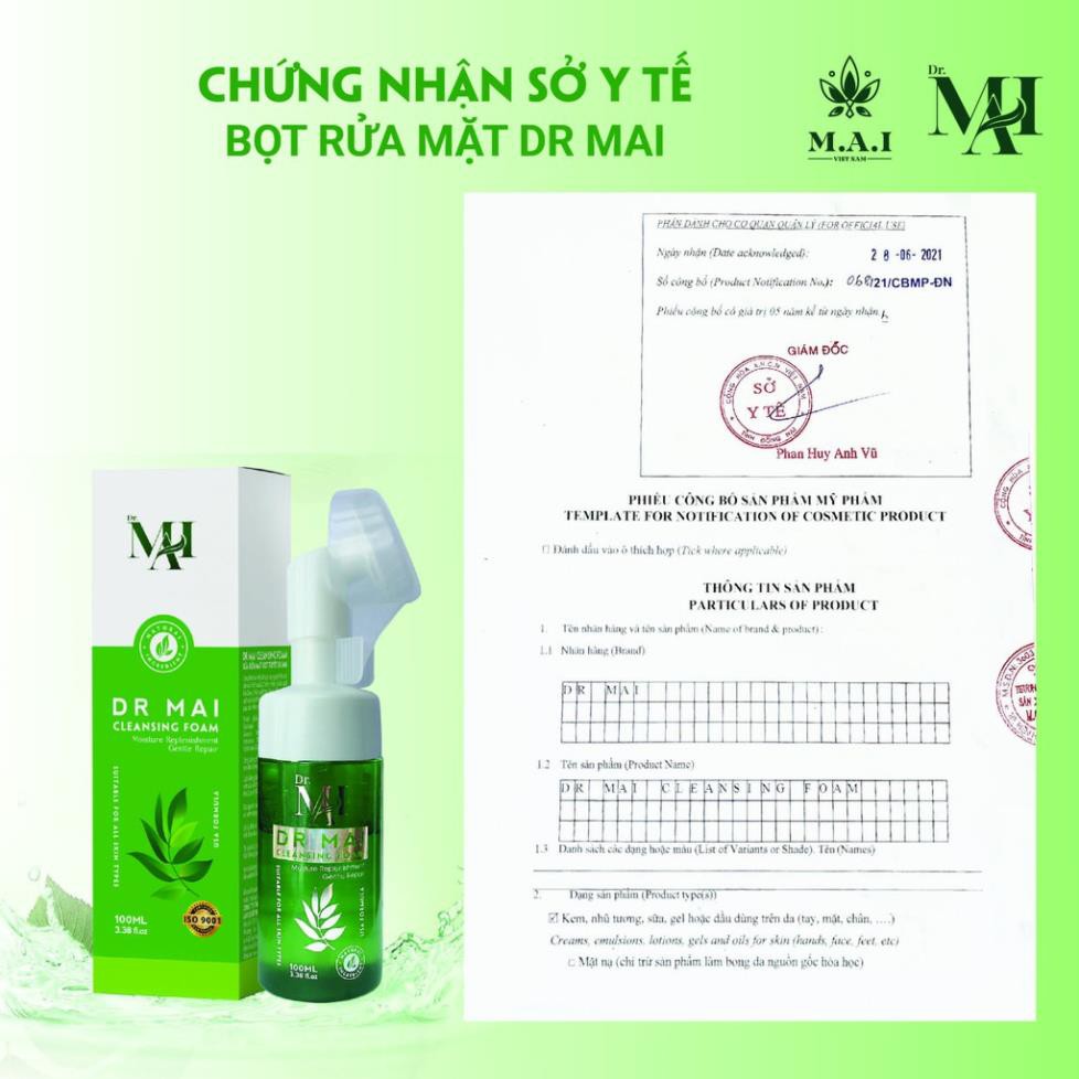 Sữa rửa mặt, sữa rửa mặt Dr Mai dành cho da dầu và da nhạy cảm, sạch sâu dịu nhẹ