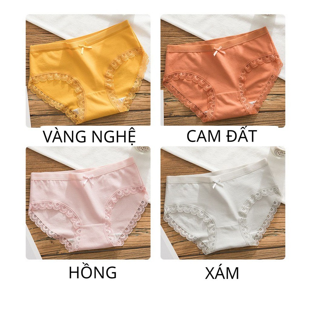 Quần Lót Nữ - Quần Lót Nữ Cotton Viền Ren tôn dáng thoáng mát xuất Nhật DAN STORE MÃ 1007