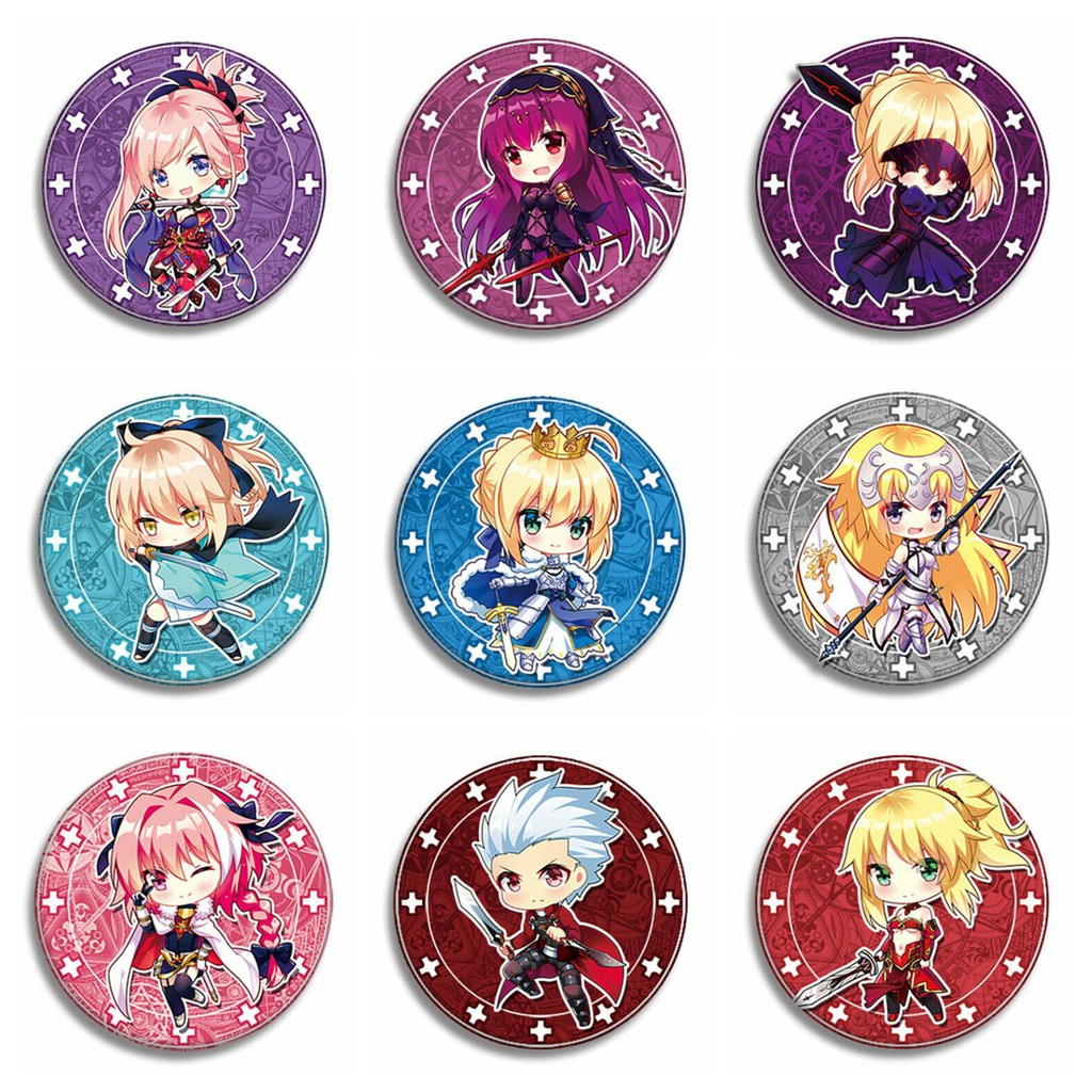Combo 9 huy hiệu cài áo IN HÌNH Fate grand order game chibi dễ thương tiện lợi