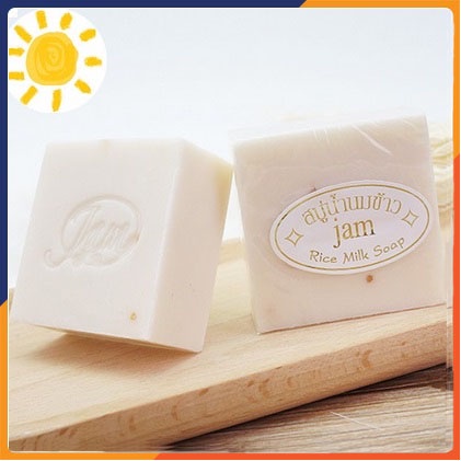 Combo 2 xà phòng sữa gạo Jam Rice Milk Soap Thái Lan giúp trắng sáng, mềm mịn, hương thơm dịu nhẹ SPU151