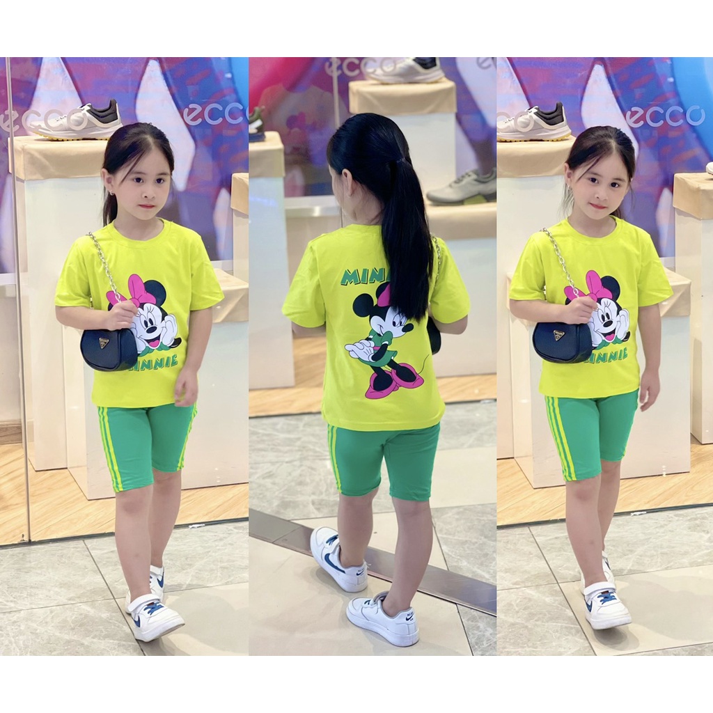 Bộ Thun Cotton Cho Bé Set Đồ Quần Áo Bé Gái Size Nhí 9-22 Kg Mềm Mịn Mát In Công Chúa Homie Kids