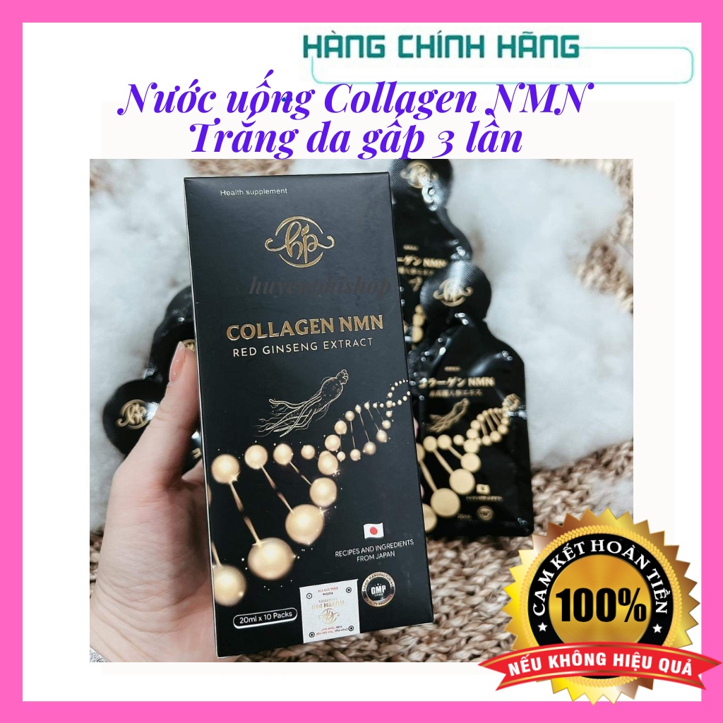 Collagen NMN Huyền Phi 10 gói/ hộp dạng thủy phân,giúp trẻ hóa da,tái tạo cấu trúc da gấp 3 lần