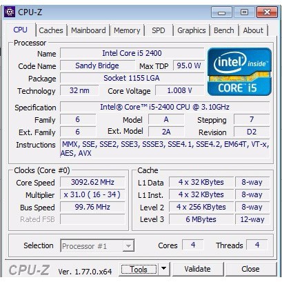 CPU-Chip Intel Core i5-2400 (6M bộ nhớ đệm, tối đa 3,40 GHz) (Giá Khai Trương)