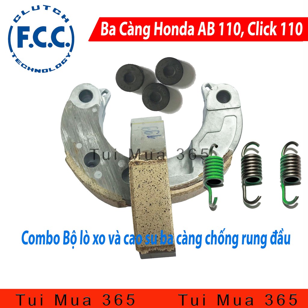 Combo Chống Rung Đầu Honda Air Blade 110, Click 110, SCR 110 Tặng kèm cao su ba càng.