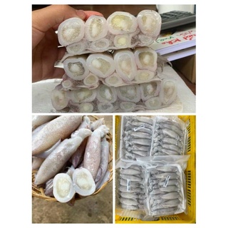 Mực ống trứng loại vip. khay 1kg 12-16c