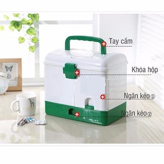 Hộp nhựa đựng thuốc y tế 3 tầng dành cho gia đình