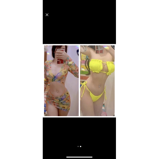 [Hàng Sẵn Hình Thật Full Màu ] Bikini 2 mảnh kiểu dáng vuông diện mùa hè