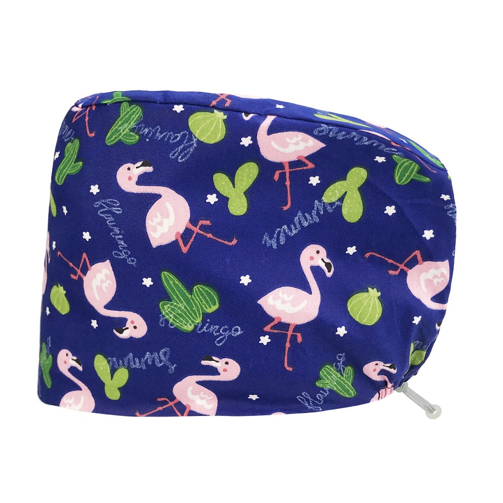 Mũ Y Tá Vải Cotton Co Giãn Thoáng Khí In Họa Tiết Dễ Thương