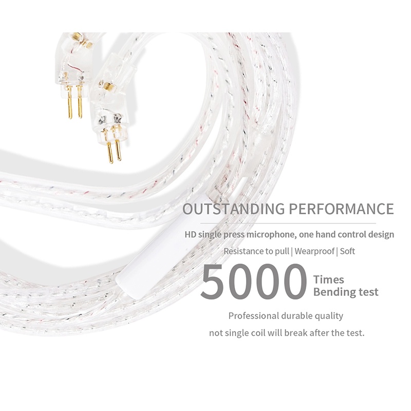 Dây Cáp JCALLY PJ2 Mạ Đồng 5N Không Oxy Kèm Micro Cho ESX ZS10 ZST ZSN EDX Pro