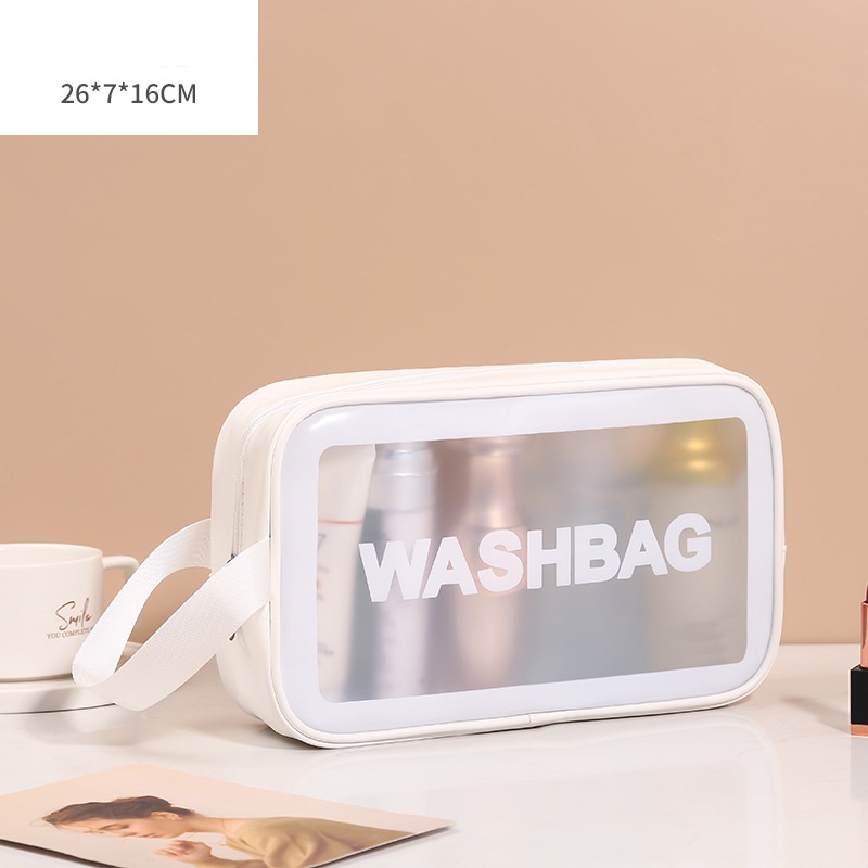 Túi đựng mỹ phẩm du lịch OMIE, túi đựng đồ trang điểm có quai xách Washbag trong suốt không thấm nước, [Đủ Size]