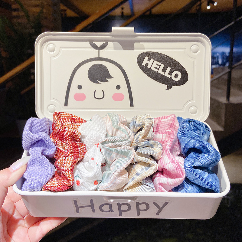 Bộ dây buộc tóc họa tiết sọc caro phong cách Hàn Quốc dễ thương thời trang dành cho nữ với nhiều loại tùy chọn