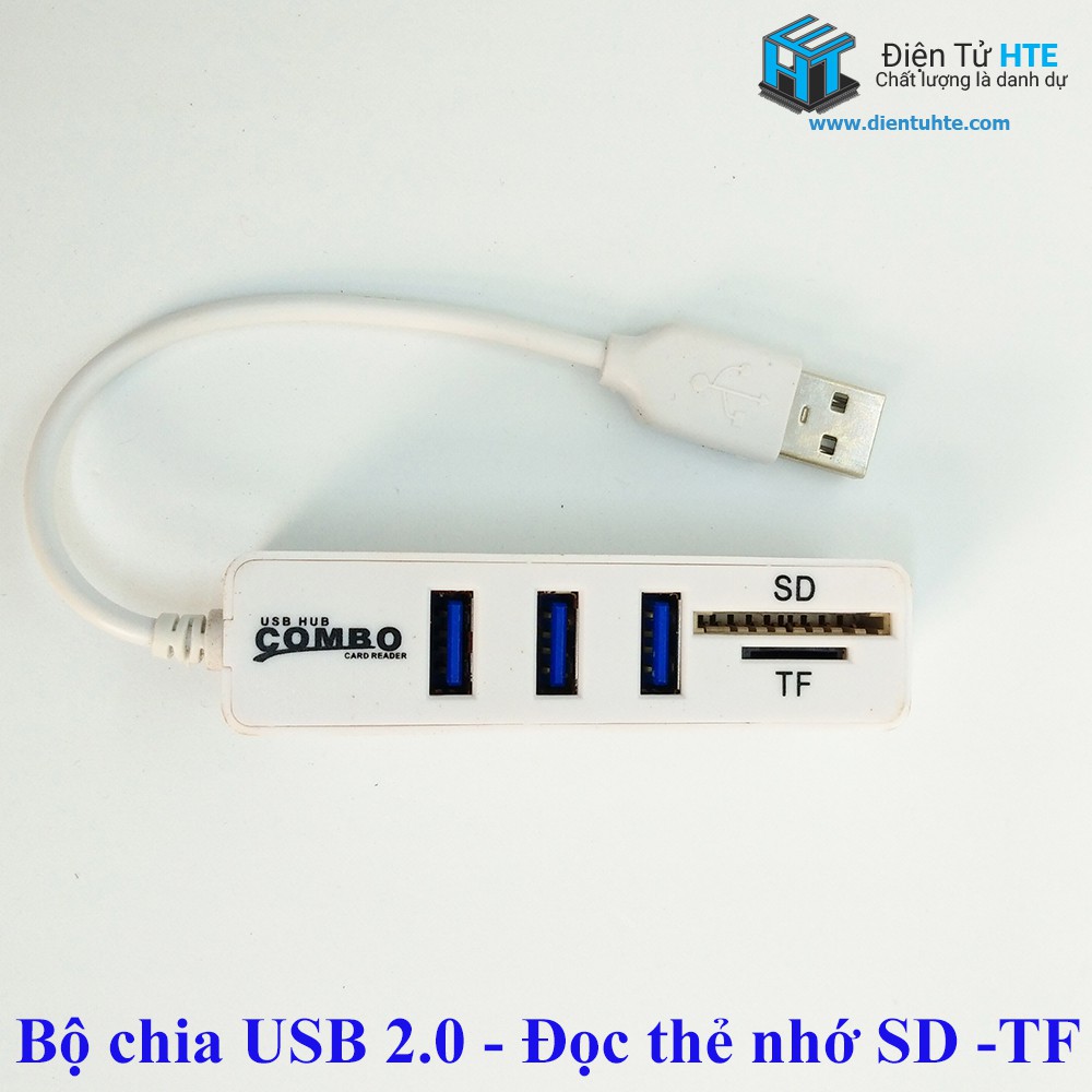 Hub chia USB 2.0 kèm đầu đọc thẻ nhớ SD TF COMBO [HTE Quy Nhơn CN2]