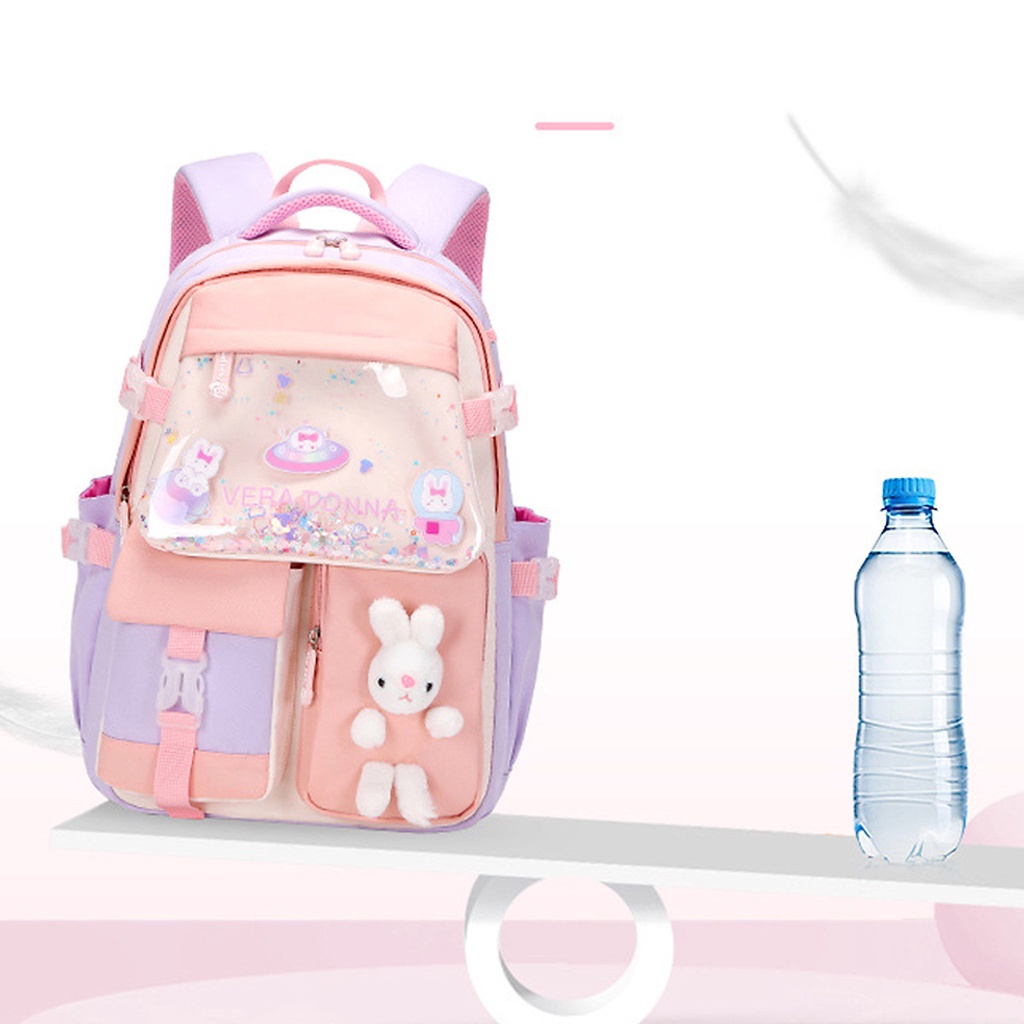 Ba lô học sinh bé gái siêu nhẹ chống nước cao cấp phong cách mới - Fortune Mouse HS1053