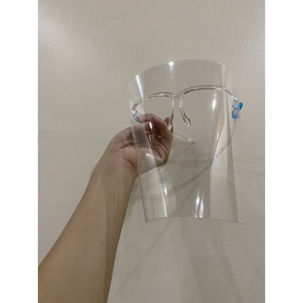 Kính Chống Giọt Bắn Bảo Hộ Kính Face Shield Chắn Chống Dịch, Bộ gồm tấm kính PET trong suốt và gọng kính