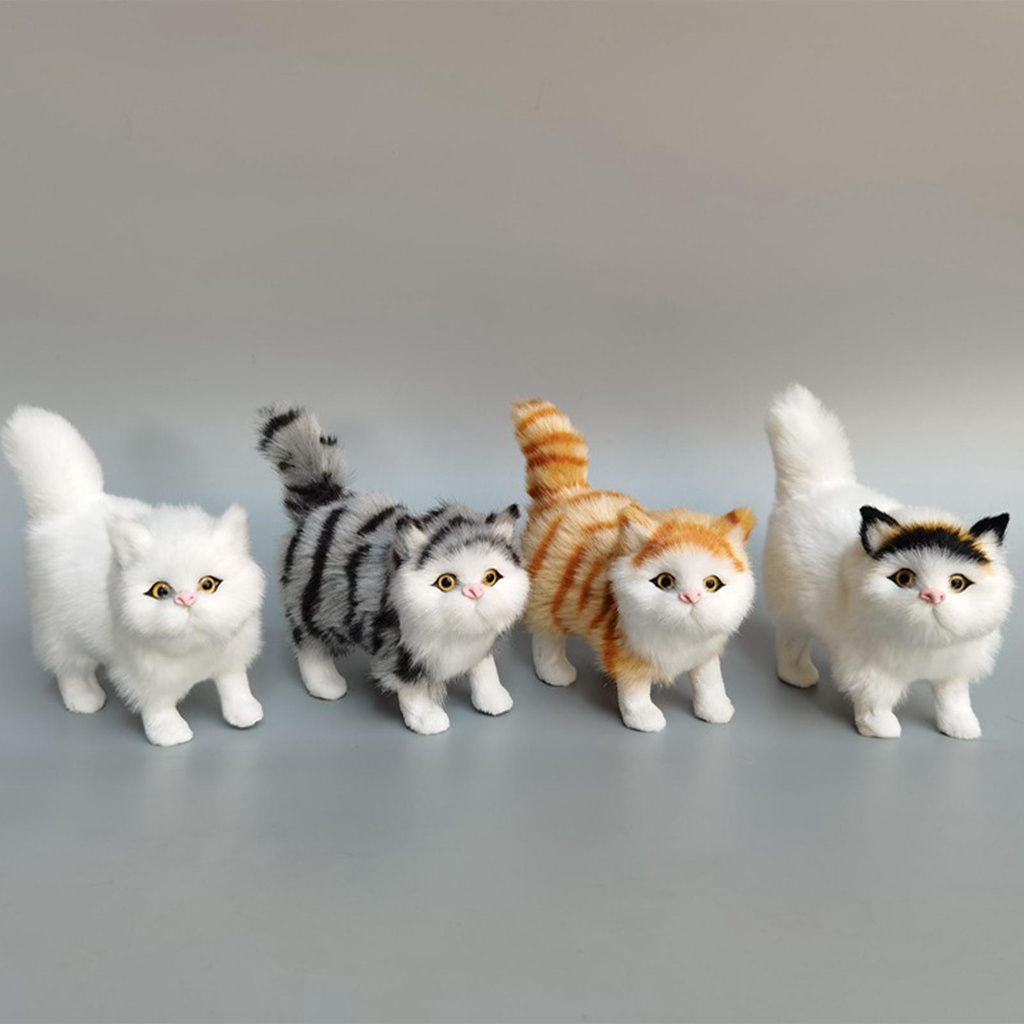 Mèo Nhồi Bông Mềm Mại Sống Động Như Thật Dùng Trang Trí Nhà Cửa