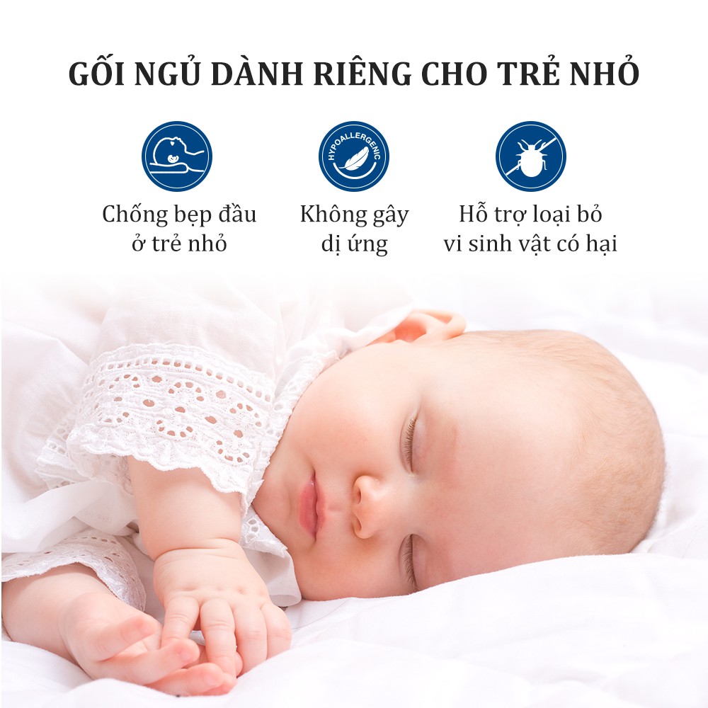 Gối cao su cao cấp Dunlopillo Infant Comfort cho bé - Kháng khuẩn, chống bẹp/móp đầu - Nhập khẩu từ Hà Lan
