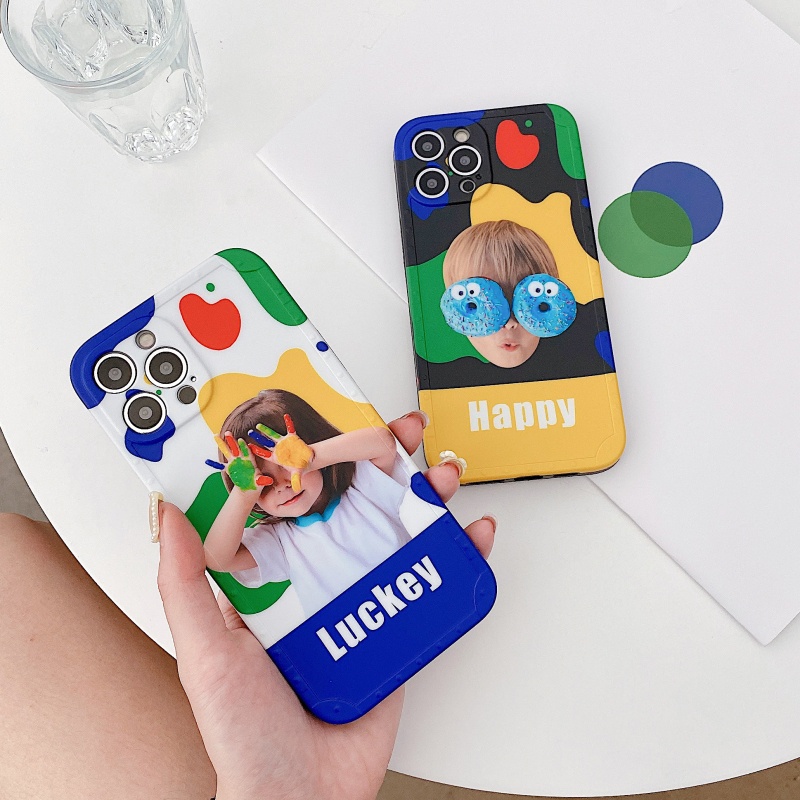 Ốp Điện Thoại Silicon Hình Bé Trai Gái Cho iPhone 13 12 11 Pro Max Mini XS XR X 8 7 Plus SE 2020