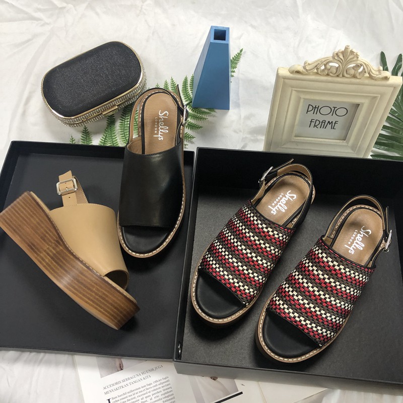 Giày sandal đế bánh mỳ platform sandals Shellys xuất khẩu mẫu mới 2021