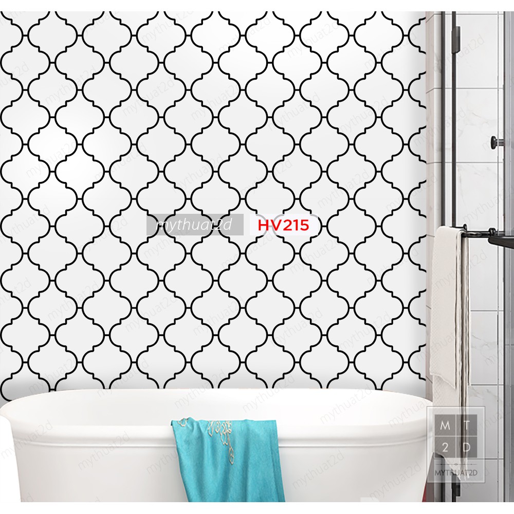 Cuộn 2 mét dài Decal gạch bông dán bếp dán tường, nhà tắm_kt 200x60cm