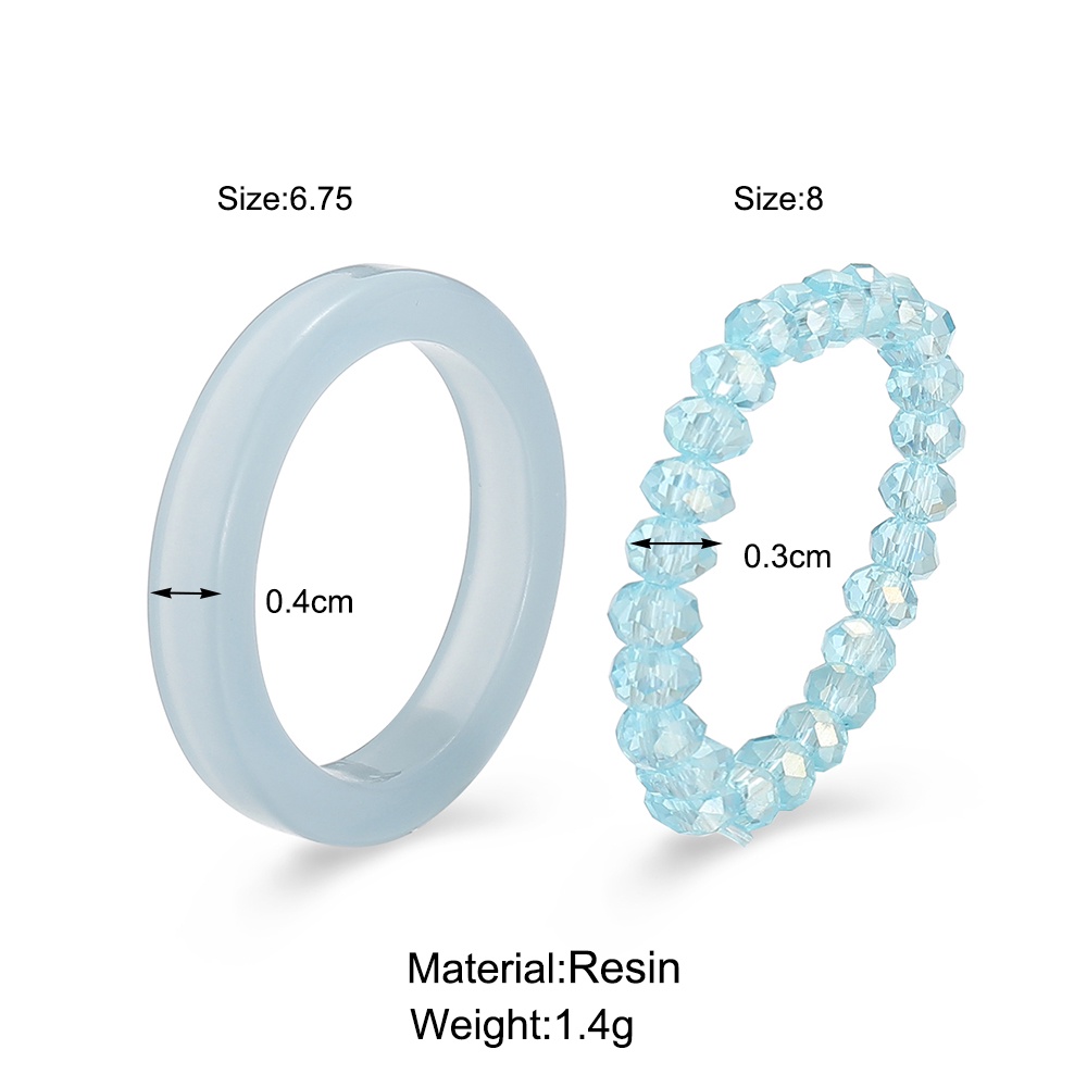 IF ME Set 2 Nhẫn Nhựa Nhiều Màu Sắc Đơn Giản Dành Cho Nữ