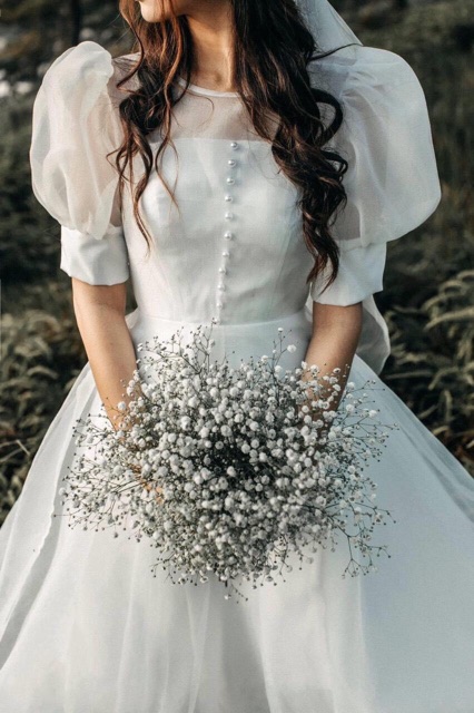 KÈM ẢNH/VIDEO THẬT - Đầm Maxi xoè tay phồng kết ngọc Siêu Sang -MS86Y- Size M/L đến 57kg | BigBuy360 - bigbuy360.vn