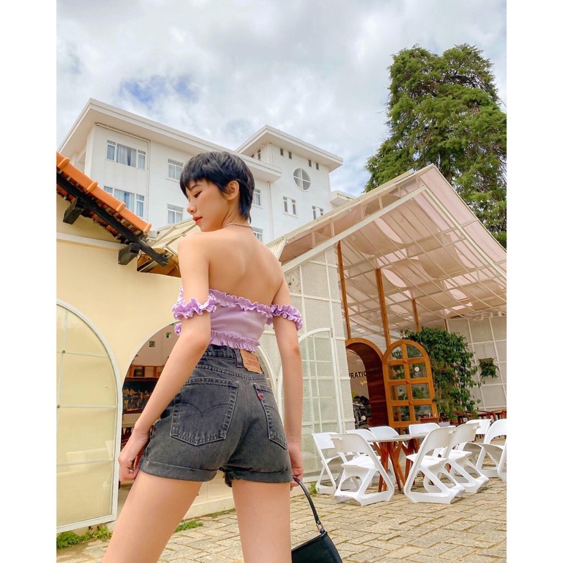 Áo croptop kiểu trễ vai - THIẾT KẾ BỞI IAMCOCO.OFFICIAL