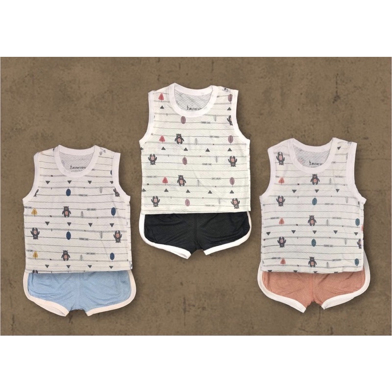 Bộ Quần Áo Trẻ em Ba Lỗ FatherCare - Họa Tiết Gấu FC743