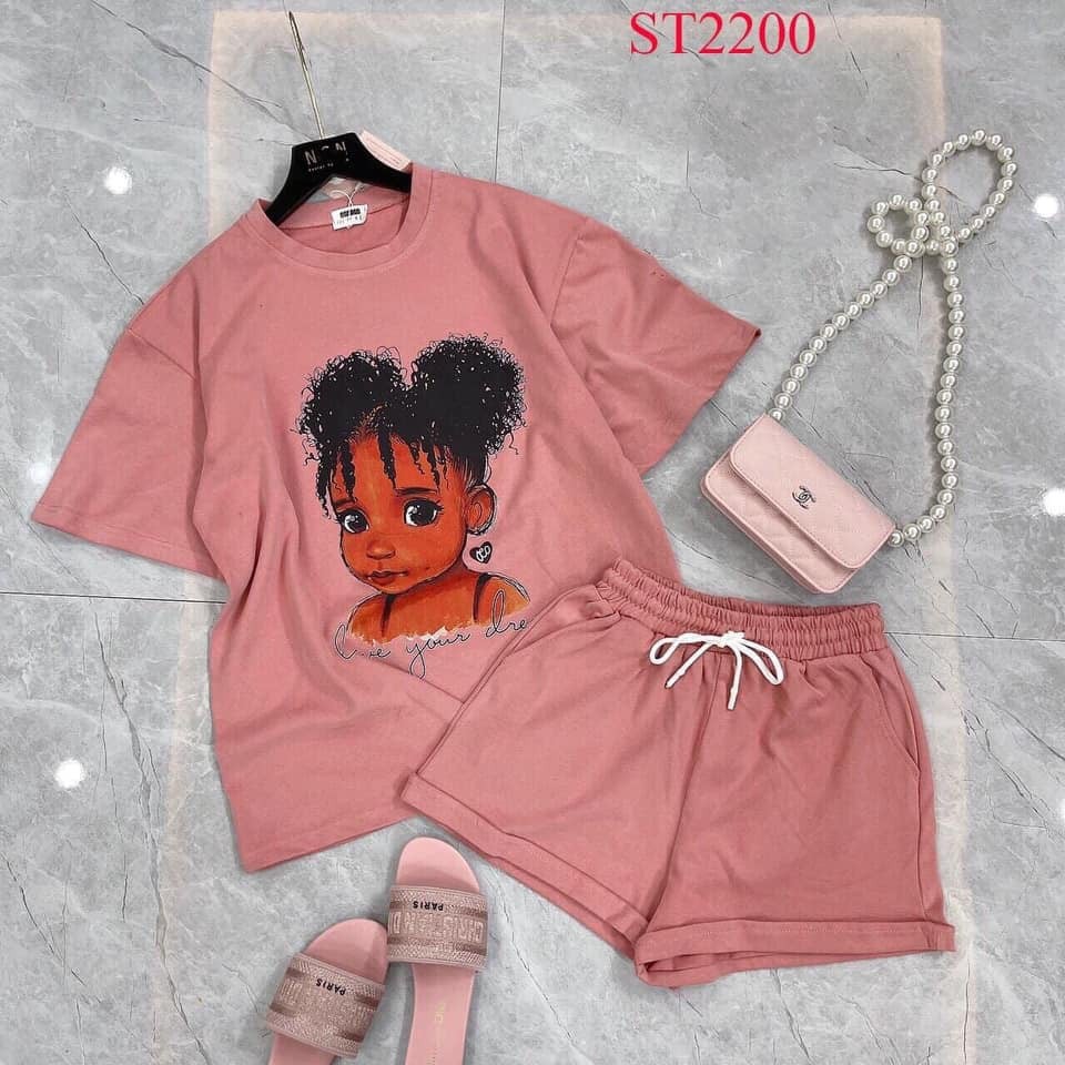 Đồ bộ nữ  Cotton Quần Đùi Cô Gái Da Đen 4 Màu Cho Nữ