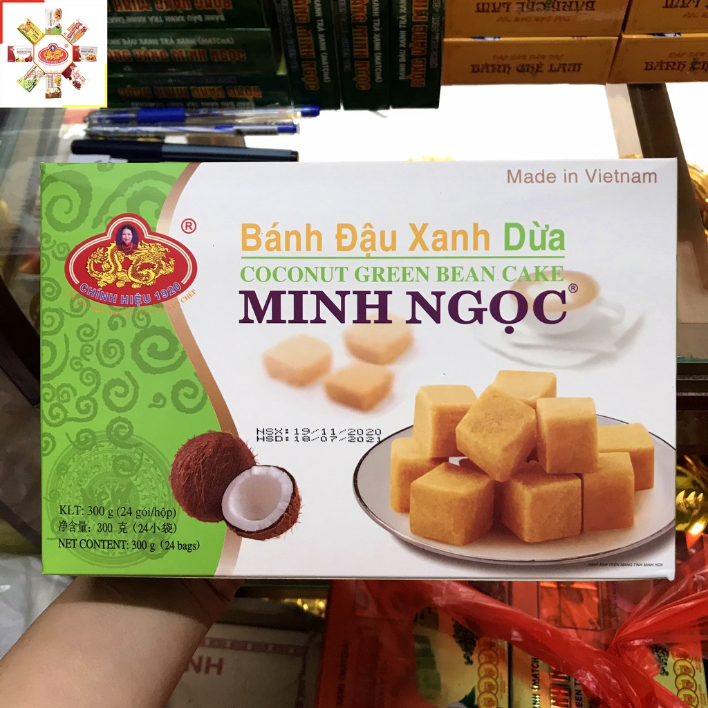 Bánh đậu xanh rồng vàng Minh Ngọc A35 8 vị 300g - Bánh đậu xanh trái cây Đặc sản Hải Dương