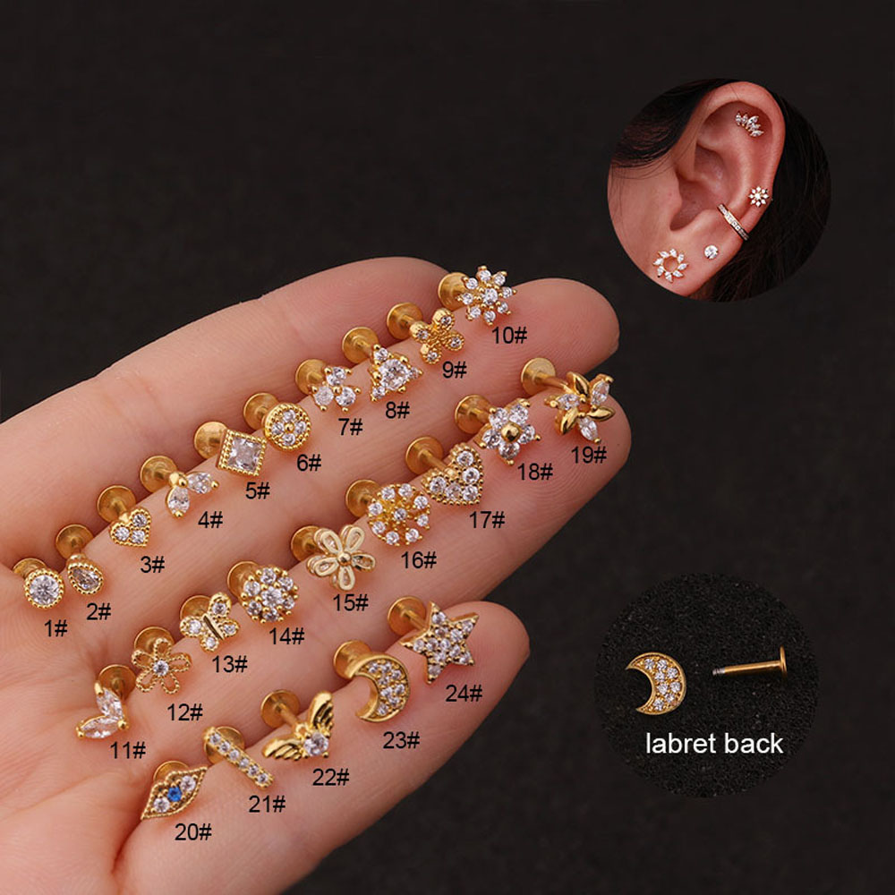 BUTTERFLY Khuyên Cơ Thể Hình Hoa / Bướm / Trái Tim Thời Trang