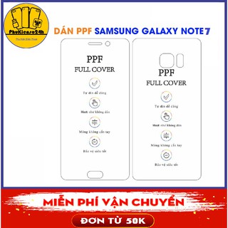 Combo Dán dẻo PPF mặt trước và mặt sau Samsung Note 7 - Note FE