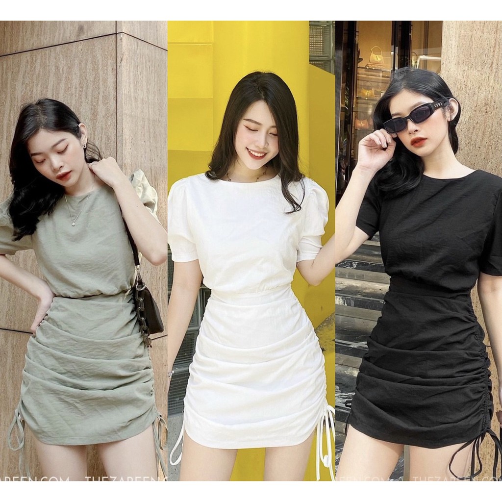 Đầm Body rút dây tôn dáng sexy kết hợp mẫu khoét eo quyến rũ HANNAHOUSE 1575