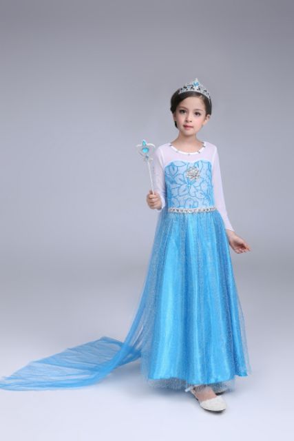 Hàng Nhập Đầm công chúa elsa. nữ hoàng băng giá frozen D180