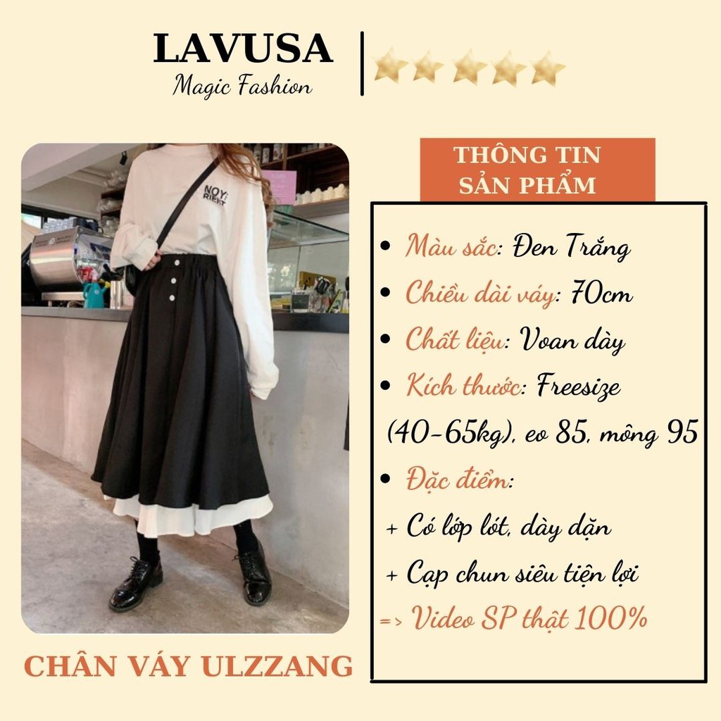 Chân Váy Dài Phối Hai Màu Đen Trắng Phong Cách Ulzzang Mẫu Mới LAVUSA | BigBuy360 - bigbuy360.vn