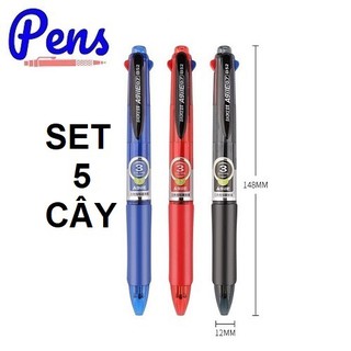 Combo 5 bút bi nhiều ngòi 3 màu 0.7mm agile baoke b52