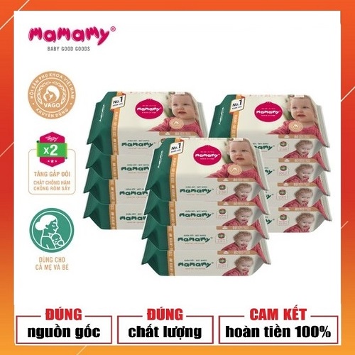 ComBo 10 Gói Khăn Uớt Mamamy 100 tờ, 120 tờ